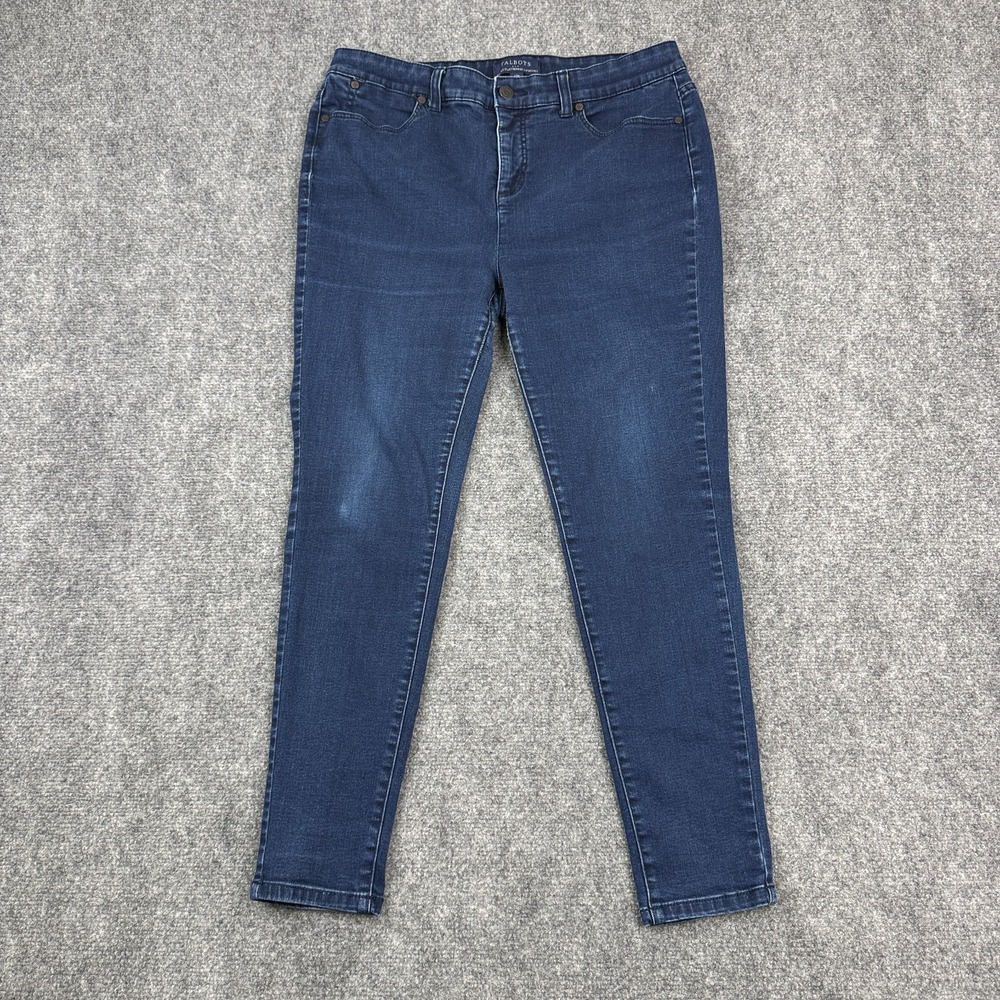 Talbots Womens Jeans  Size 12P Simply Flattering Mid Rise Ankle Dark Wash Indigo